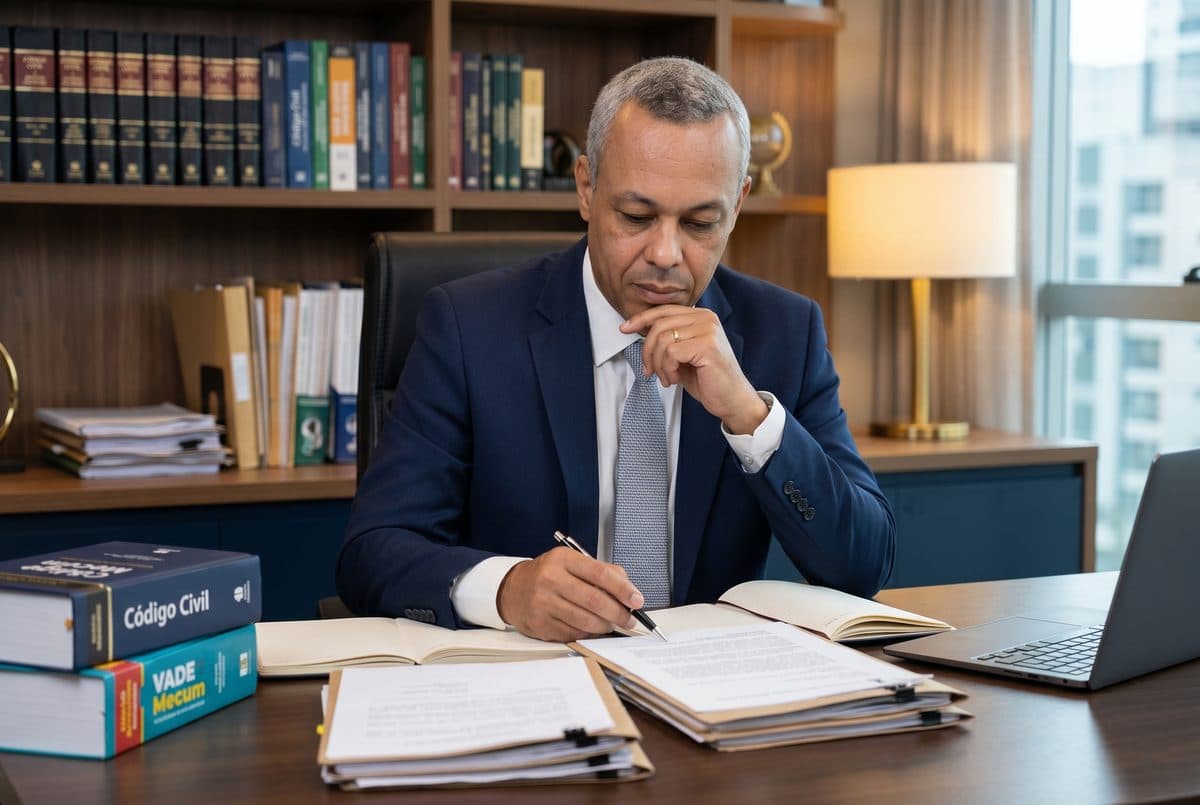Dr. Wdileston Batista analisando documentos jurídicos